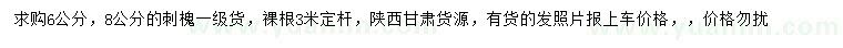求購6、8公分刺槐