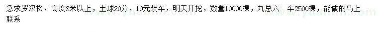 求購(gòu)高度3米以上羅漢松