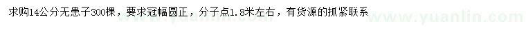 求購(gòu)14公分無患子