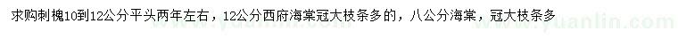 求購(gòu)刺槐、西府海棠、海棠