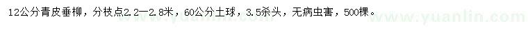 求購(gòu)12公分青皮垂柳