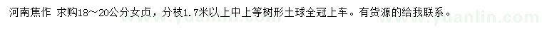 求購18-20公分女貞