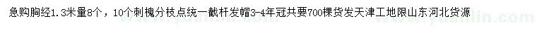 求購胸徑1.3米量8、10公分刺槐