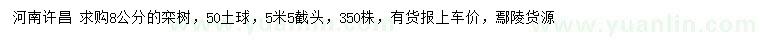 求購8公分欒樹