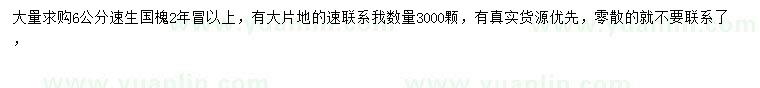 求購6公分速生國槐