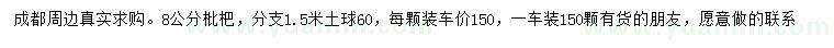 求購(gòu)8公分枇杷