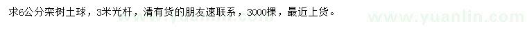 求購(gòu)6公分欒樹(shù)