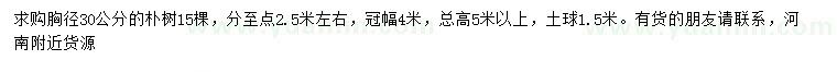 求購胸徑30公分樸樹