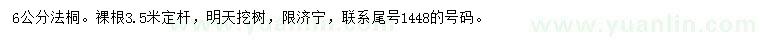 求購6公分法桐
