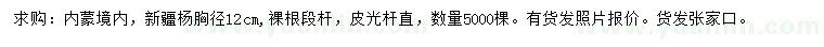 求購(gòu)胸徑12公分新疆楊
