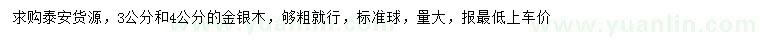 求購3、4公分金銀木