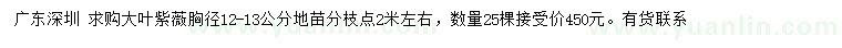 求購胸徑12-13公分大葉紫薇