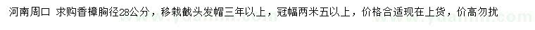 求購胸徑28公分香樟