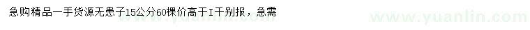 求購15公分無患子
