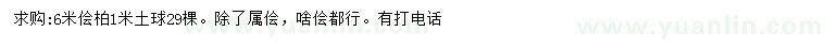 求購6米儈柏