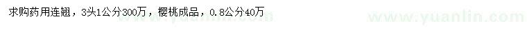 求購1公分連翹、1.8公分櫻桃
