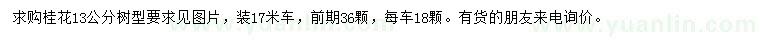 求購13公分桂花