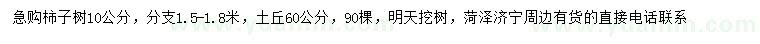 求購10公分柿子樹