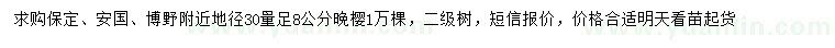 求購河地徑30量足8公分晚櫻