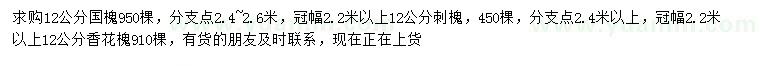 求購國槐、刺槐、香花槐
