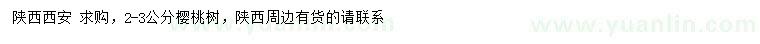 求購2-3公分櫻桃樹