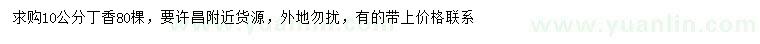 求購10公分丁香