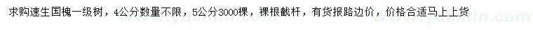 求購4、5公分速生國槐