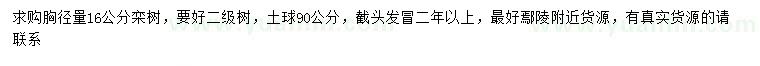 求購(gòu)胸徑量16公分欒樹(shù)
