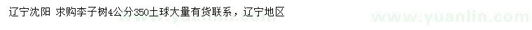 求購4公分李子樹