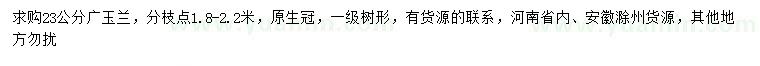 求購(gòu)23公分廣玉蘭