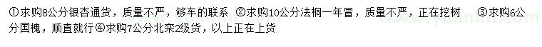 求購銀杏、法桐、國槐等