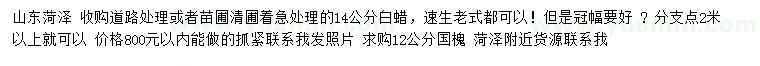 求購14公分白蠟
