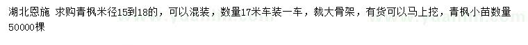 求購米徑15-18公分青楓