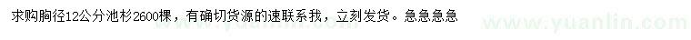 求購胸徑12公分池杉