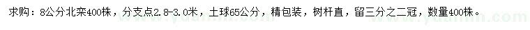 求購8公分北欒