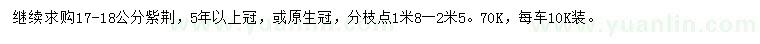 求購17-18公分紫荊