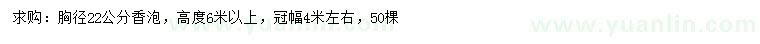 求購胸徑22公分香泡