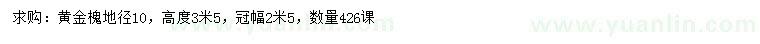 求購(gòu)地徑10公分黃金槐