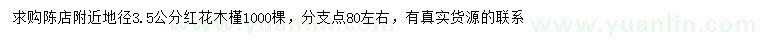 求購地徑3.5公分紅花木槿