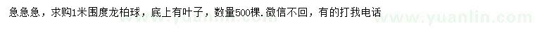 求購(gòu)1米龍柏