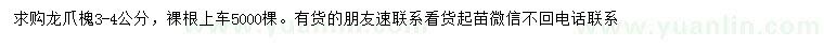 求購3-4公分龍爪槐
