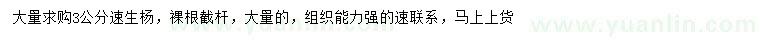 求購3公分速生楊