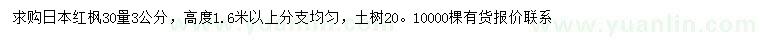 求購30量3公分日本紅楓