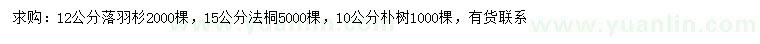 求購落羽杉、法桐、樸樹