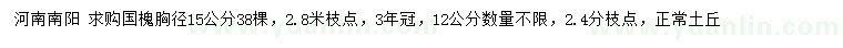 求購(gòu)胸徑12、15公分國(guó)槐