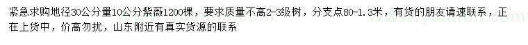 求購30量10公分紫薇