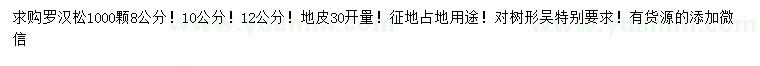 求購(gòu)地皮30開(kāi)量8、10、12公分羅漢松