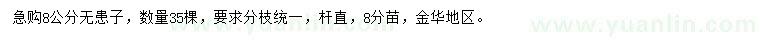 求購8公分無患子