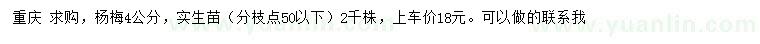 求購4公分楊梅