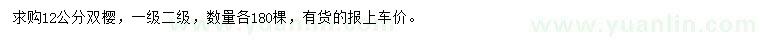 求購12公分雙櫻